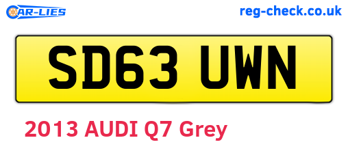 SD63UWN are the vehicle registration plates.