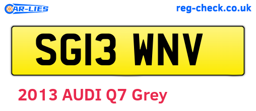 SG13WNV are the vehicle registration plates.