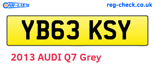 YB63KSY are the vehicle registration plates.