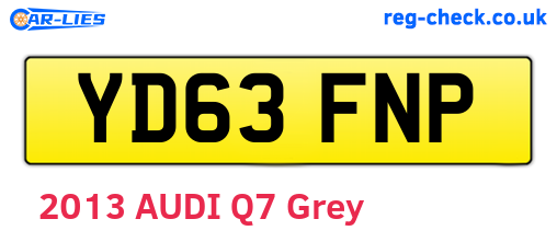 YD63FNP are the vehicle registration plates.