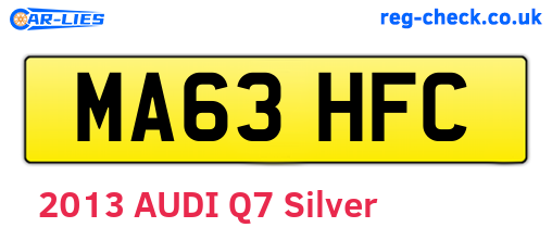 MA63HFC are the vehicle registration plates.