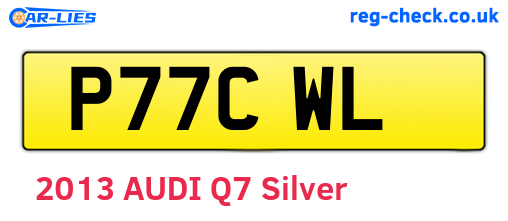 P77CWL are the vehicle registration plates.