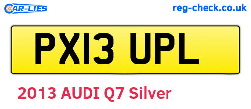 PX13UPL are the vehicle registration plates.