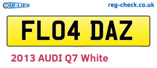 FL04DAZ are the vehicle registration plates.