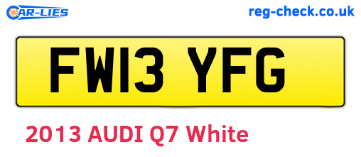 FW13YFG are the vehicle registration plates.