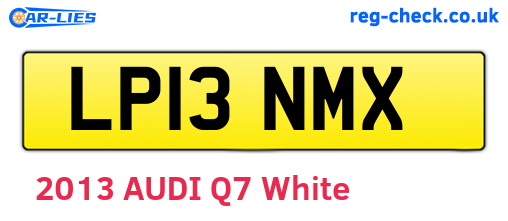 LP13NMX are the vehicle registration plates.
