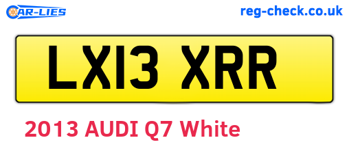 LX13XRR are the vehicle registration plates.