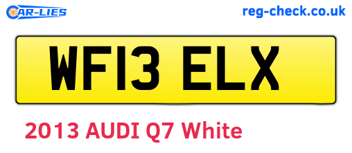 WF13ELX are the vehicle registration plates.