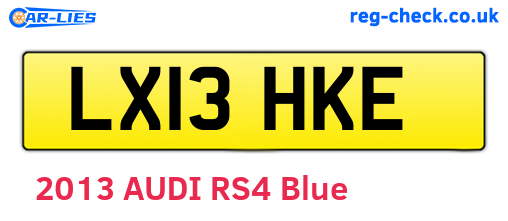 LX13HKE are the vehicle registration plates.