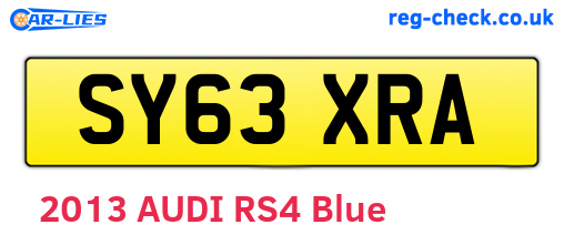 SY63XRA are the vehicle registration plates.