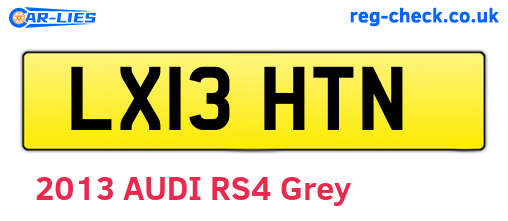 LX13HTN are the vehicle registration plates.