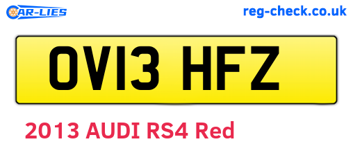 OV13HFZ are the vehicle registration plates.
