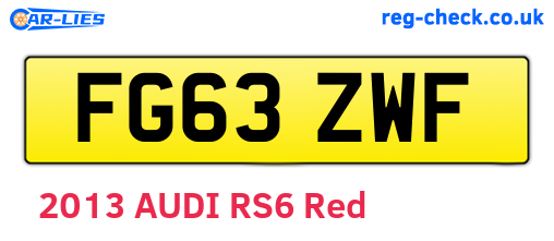FG63ZWF are the vehicle registration plates.