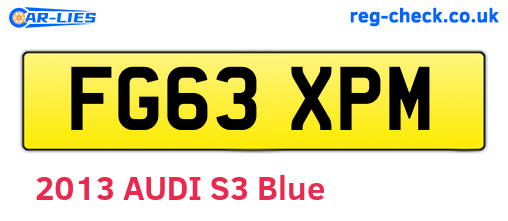 FG63XPM are the vehicle registration plates.