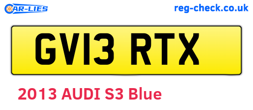 GV13RTX are the vehicle registration plates.