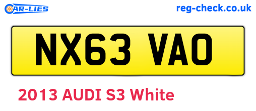 NX63VAO are the vehicle registration plates.