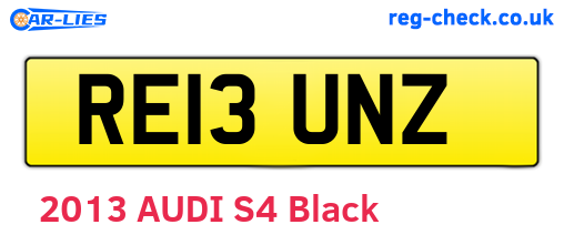 RE13UNZ are the vehicle registration plates.