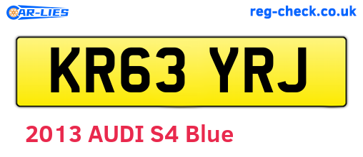 KR63YRJ are the vehicle registration plates.