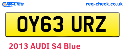 OY63URZ are the vehicle registration plates.