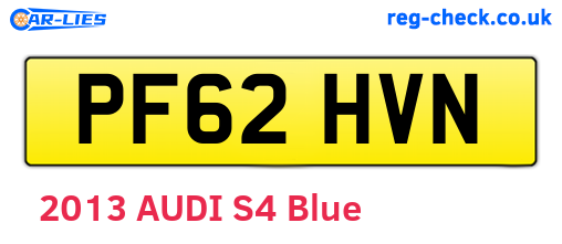 PF62HVN are the vehicle registration plates.