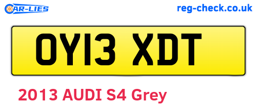 OY13XDT are the vehicle registration plates.