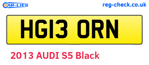 HG13ORN are the vehicle registration plates.