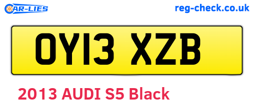 OY13XZB are the vehicle registration plates.