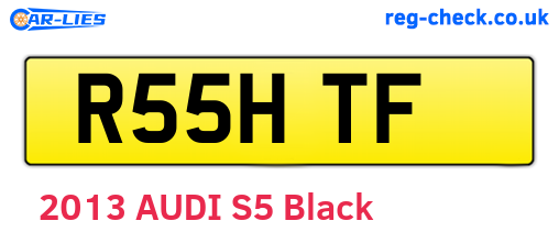 R55HTF are the vehicle registration plates.