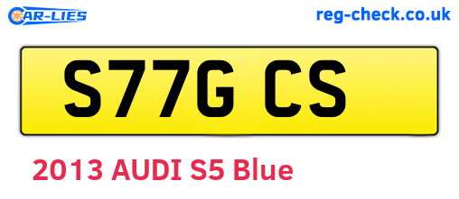 S77GCS are the vehicle registration plates.