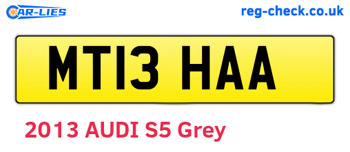 MT13HAA are the vehicle registration plates.