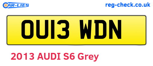 OU13WDN are the vehicle registration plates.