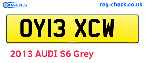 OY13XCW are the vehicle registration plates.