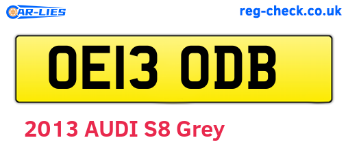 OE13ODB are the vehicle registration plates.