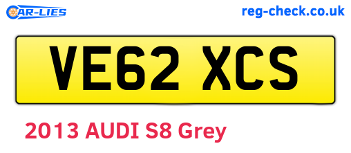 VE62XCS are the vehicle registration plates.