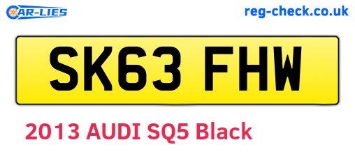SK63FHW are the vehicle registration plates.