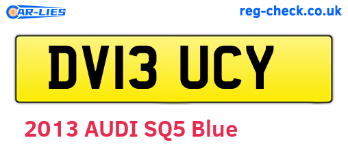 DV13UCY are the vehicle registration plates.