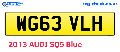 WG63VLH are the vehicle registration plates.