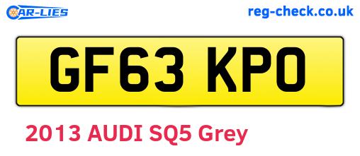 GF63KPO are the vehicle registration plates.