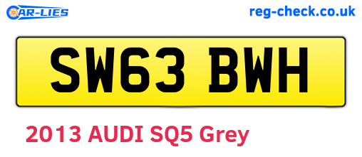 SW63BWH are the vehicle registration plates.