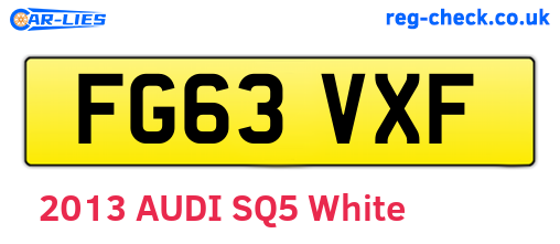 FG63VXF are the vehicle registration plates.