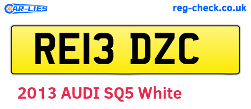 RE13DZC are the vehicle registration plates.