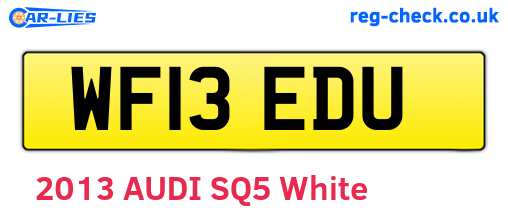 WF13EDU are the vehicle registration plates.