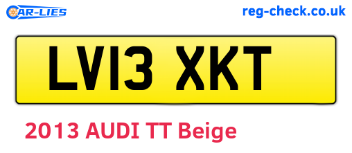 LV13XKT are the vehicle registration plates.