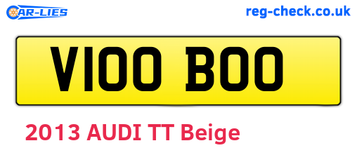 V100BOO are the vehicle registration plates.