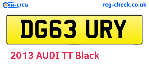 DG63URY are the vehicle registration plates.