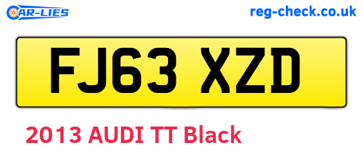 FJ63XZD are the vehicle registration plates.