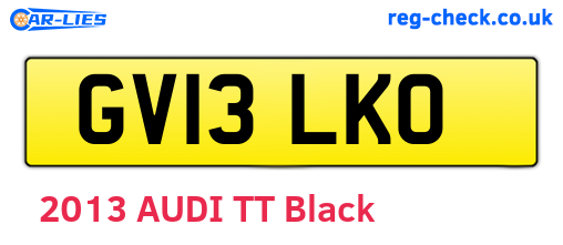 GV13LKO are the vehicle registration plates.