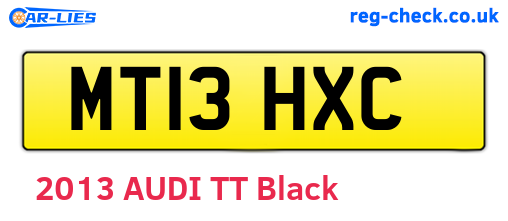 MT13HXC are the vehicle registration plates.