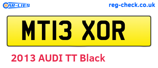 MT13XOR are the vehicle registration plates.