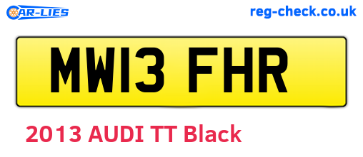 MW13FHR are the vehicle registration plates.